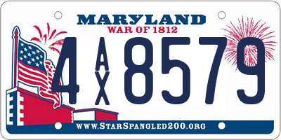 MD license plate 4AX8579