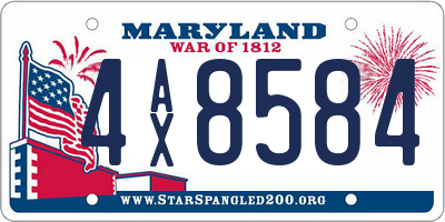 MD license plate 4AX8584