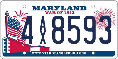 MD license plate 4AX8593