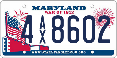 MD license plate 4AX8602