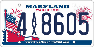 MD license plate 4AX8605