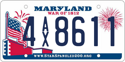 MD license plate 4AX8611