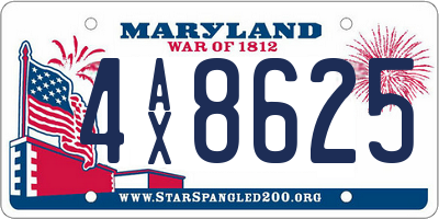 MD license plate 4AX8625
