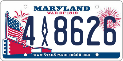 MD license plate 4AX8626