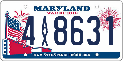 MD license plate 4AX8631