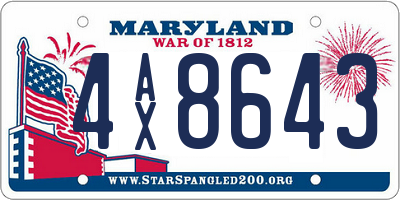 MD license plate 4AX8643