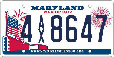 MD license plate 4AX8647