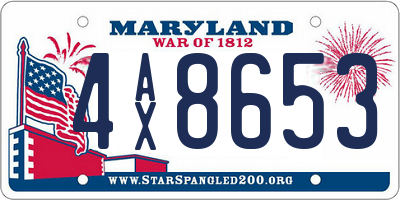 MD license plate 4AX8653