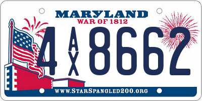 MD license plate 4AX8662