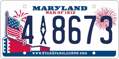 MD license plate 4AX8673