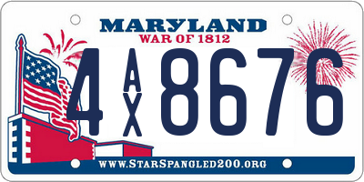 MD license plate 4AX8676
