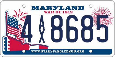 MD license plate 4AX8685