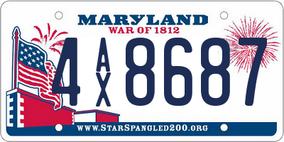 MD license plate 4AX8687