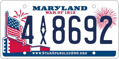MD license plate 4AX8692