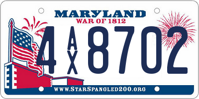 MD license plate 4AX8702