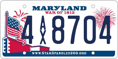 MD license plate 4AX8704