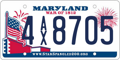 MD license plate 4AX8705