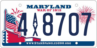 MD license plate 4AX8707