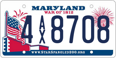 MD license plate 4AX8708