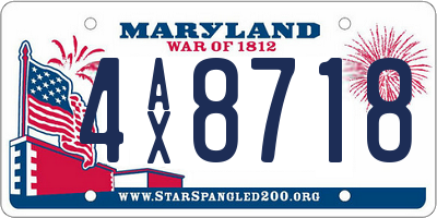 MD license plate 4AX8718