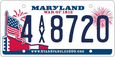 MD license plate 4AX8720