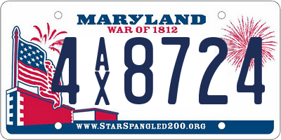 MD license plate 4AX8724