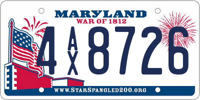 MD license plate 4AX8726