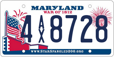 MD license plate 4AX8728