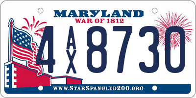 MD license plate 4AX8730