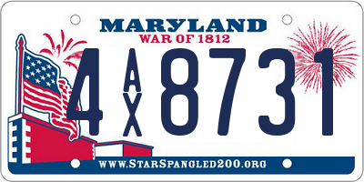 MD license plate 4AX8731