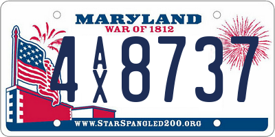 MD license plate 4AX8737