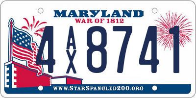 MD license plate 4AX8741