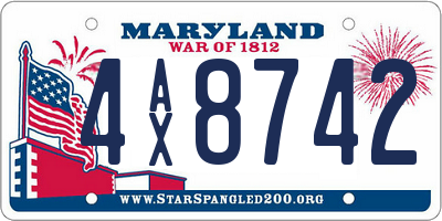 MD license plate 4AX8742