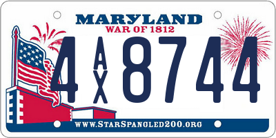 MD license plate 4AX8744