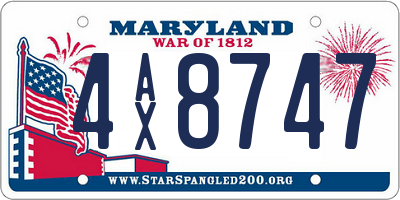 MD license plate 4AX8747