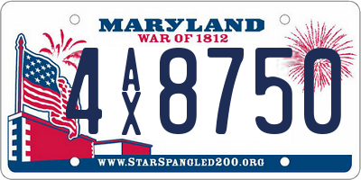 MD license plate 4AX8750