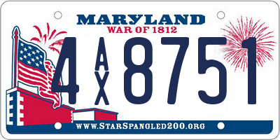 MD license plate 4AX8751