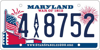 MD license plate 4AX8752