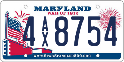 MD license plate 4AX8754