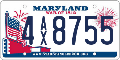 MD license plate 4AX8755