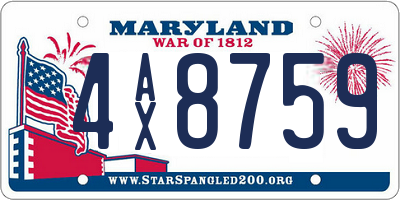 MD license plate 4AX8759