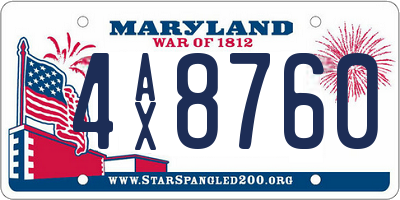 MD license plate 4AX8760