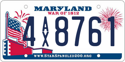 MD license plate 4AX8761