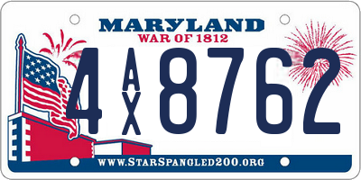 MD license plate 4AX8762
