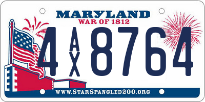 MD license plate 4AX8764