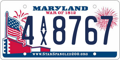 MD license plate 4AX8767