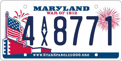 MD license plate 4AX8771