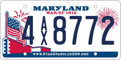MD license plate 4AX8772