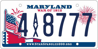 MD license plate 4AX8777