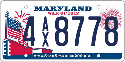 MD license plate 4AX8778